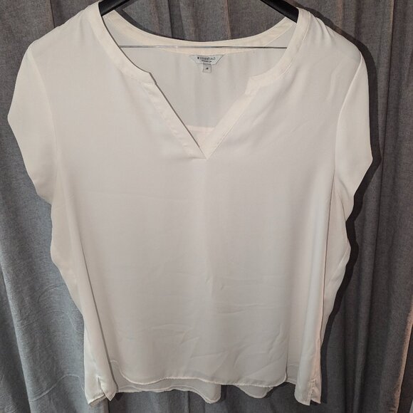 Cap Sleeve Split Neck Blouse - R Essentials - Sz 2X - Picture 1 of 3